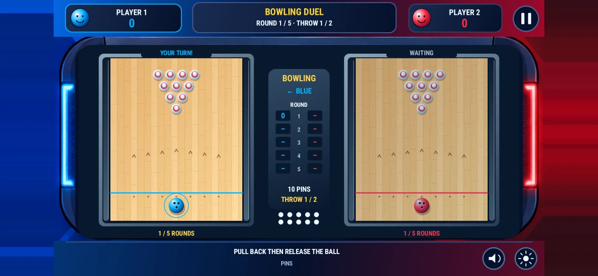 Bowling Duel — Actual gameplay