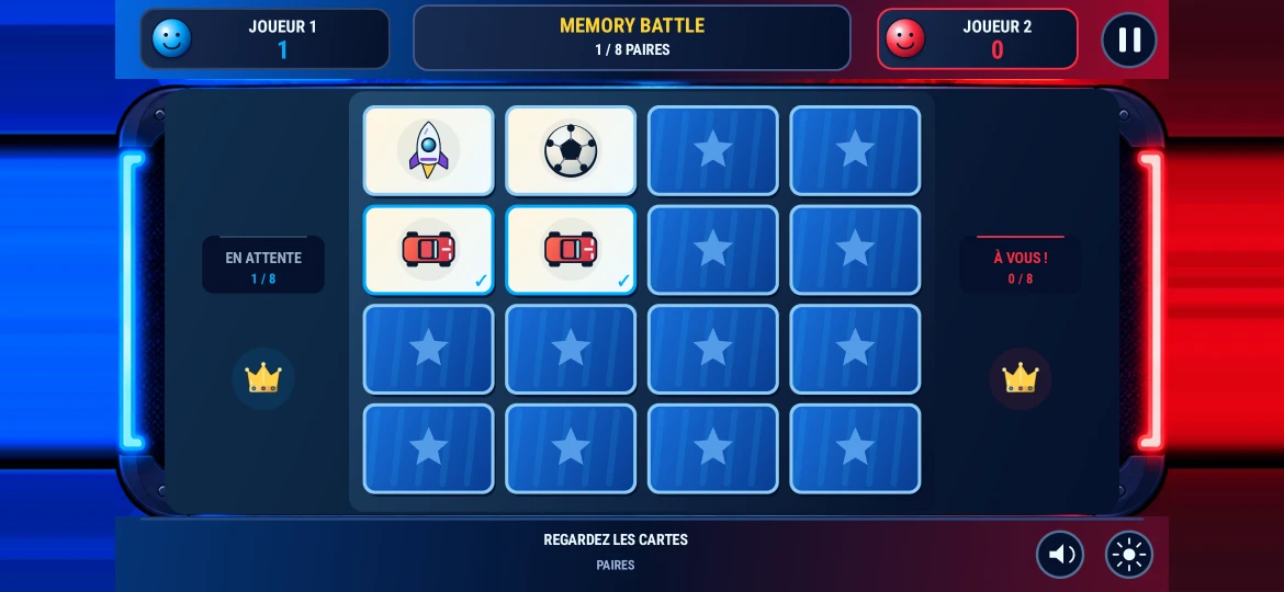 memory battle — Capture du jeu